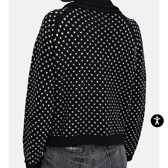 THE GREAT The Tiny Hearts Lodge Jacquard Cardigan Size 2 - Picture 6 of 8